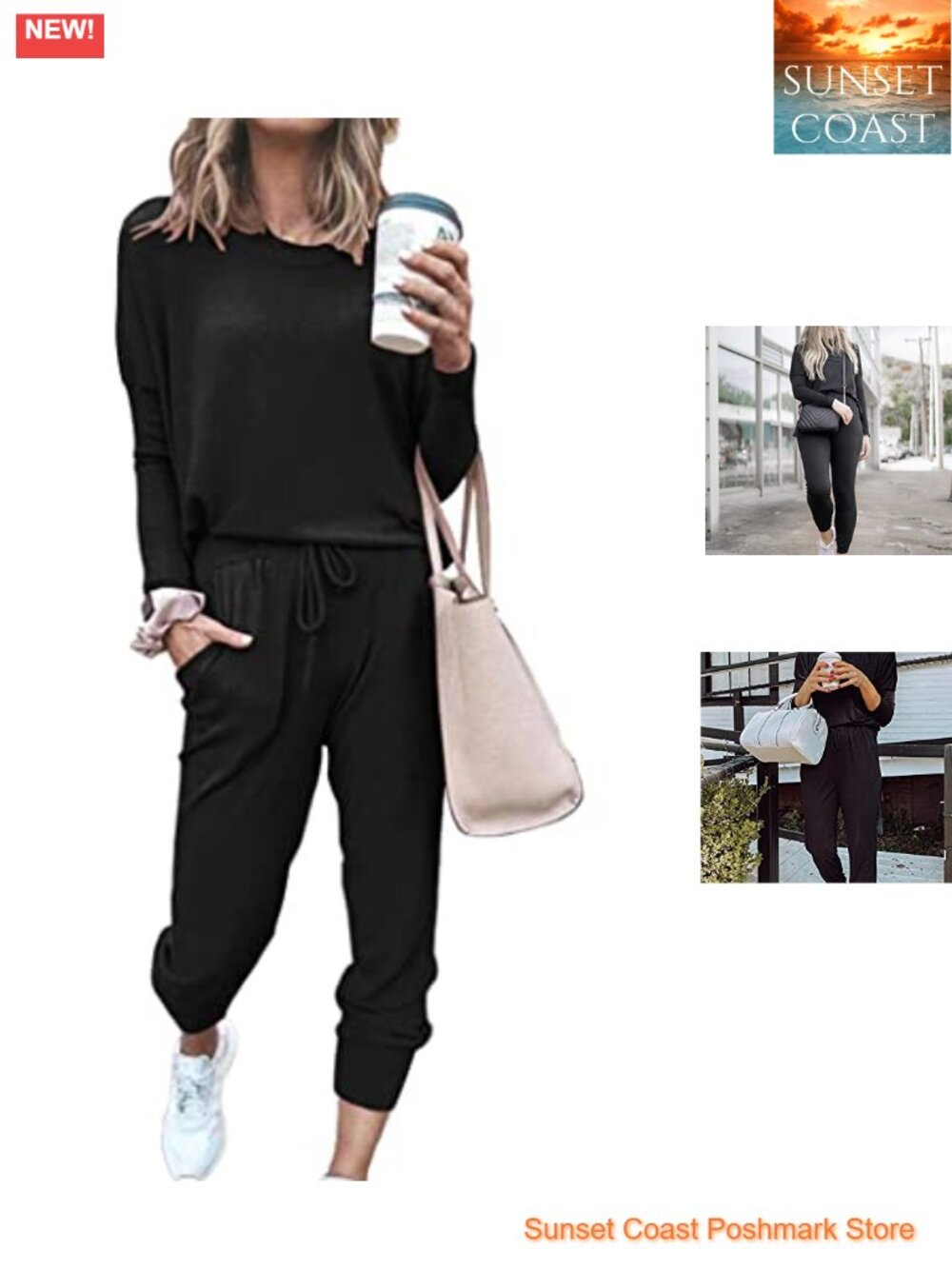 Women's 2 Piece Lounge Set Long Sleeve Sweatshirt & Jogger Pants Tracksuit